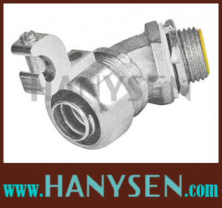 Liquid-Tight-Connector-45-Degree-Angle-Malleable-Iron-With-plug